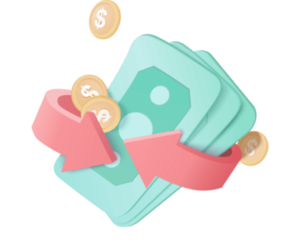3d-cashback-money-refund-icon-concept-money-holding-wallet-dollar-bill-and-coin-stack-online-payment-and-money-saving-concept-on-background-3d-render-for-business-bank-finance-investment-free-png